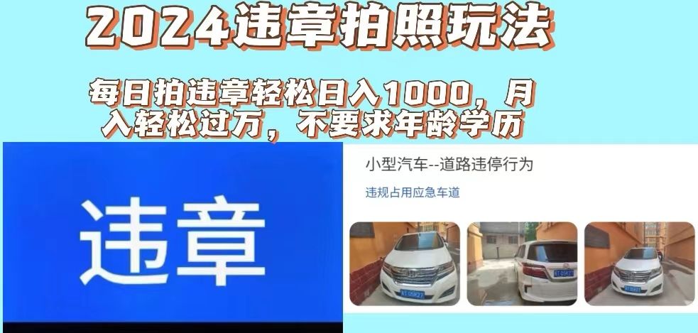 最新违章拍照+推广躺赚双模式玩法日入1000+