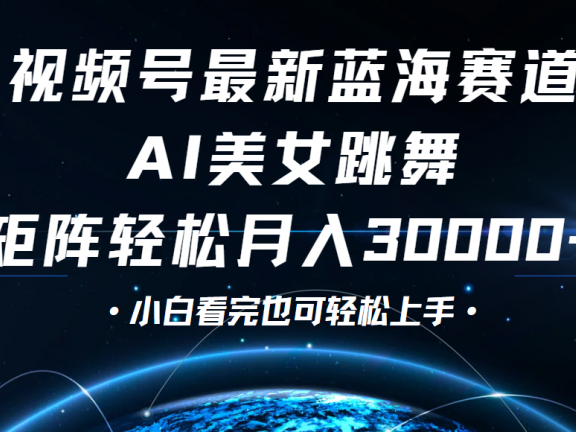 视频号蓝海赛道玩法,当天起号,拉爆流量收益,小白也能轻松月入30000+